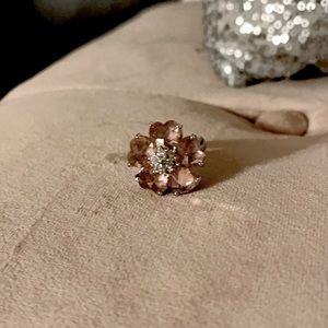 Pink cz flower cocktail ring